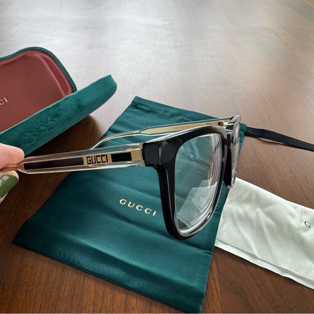 Gucci GG0560ON Square Eyeglasses 55mm Black Crystal Designer Optical Frames - Picture 10 of 16